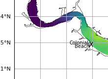 NOAA Potomac River jellyfish map for today, King George County