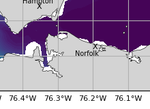 NOAA James River jellyfish map for today, Norfolk