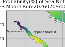 NOAA Rappahannock River jellyfish map for today, Richmond County