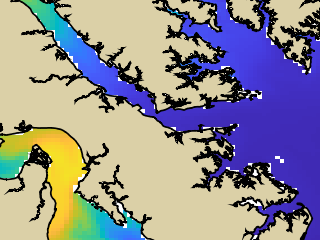 VIMS jellyfish map for today, Yorktown